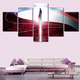 2016 New 5 Panel Red Superman Painting Pictures Cuadros Decoracion Canvas Art Wall Picture Home Decor For Living Room Prints Unframed
