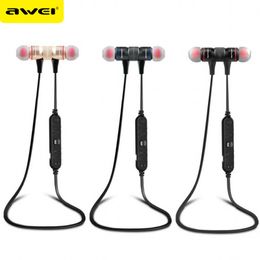 Original Awei A920BL Wireless Bluetooth Headphones Stereo Bass Headset Sport Running In-ear Earphone with Microphone for iPhone 7 6 Samsung