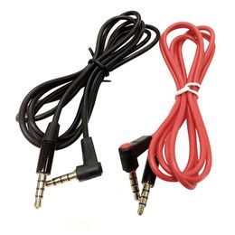 1.2M 3.5mm Replacement Red Round Cables For Heaphones With MIC Extension Audio AUX Male To Male For SOLO MIXR