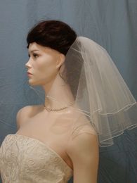 New Best SellingReal Luxury Image Veils Two Layer Shoulder Length Bridal Veil With Pencil EdgeBridal Accessories