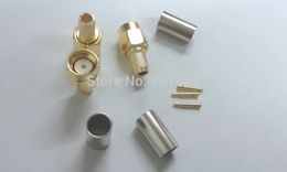 50pcs Gold plated SMA Male Plug Straight Crimp for RG58 Connector