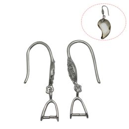 Beadsnice 925 Sterling Silver Pinch Bail Earring Wire Platinum Plated French Hook Findings Earring Components ID 34554