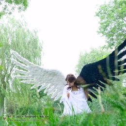 Adults' large wings for Decoration Party props Cosplay Games Devil black white feather wings handmade EMS Free shipping