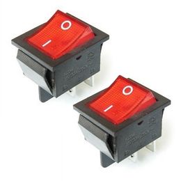 2Pcs 4 Pin Light On/off Boat Rocker Switch 250V 15A AC AMP 125V/20A Red B00272