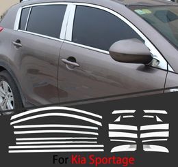 For Kia Sportage 2011-2015 Chrome Covers Chromium Styling Strips Car Full Window Trim With Middle Pillar Decoration Accessories