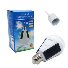 Edison2011 Recarregável emergência solar LED Blub E27 7W Portátil Portátil Interior Tenda Ao Ar Livre Camping Fish Lamp 85V-265V