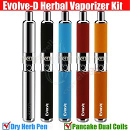 Autentico Yocan Evolve D Vaporizzatore a base di erbe Wax Dry herb Vape Pen Evolve-D Plus Kit eGo Thread Pancake Dual Coils Kit mod vapor e cigs DHL