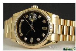 Luxury Men's 18kt GOLD Day-Date PRESIDENT Black Diamond Dial - 118238 Wrist Mens Watch