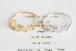 10pcs Free shipping Gold/silver/rose-gold plated love letter finger rings romantic ring for couples JZ018