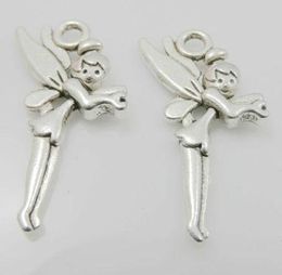 Free Ship 200Pcs Tibetan Silver Fairy Angel Charms Pendant For Jewellery Making Bracelet 25x14mm