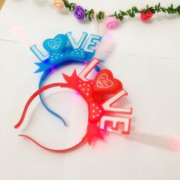 Factory direct selling, Valentine's day, flash headdress, luminous love fiber, headband, hair pin, party, Party Led Rave Toy