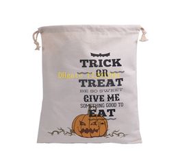50pcs/lot Free Shipping 2016 New Arrival Halloween Drawstring Gift Bag Hallowmas Canvas Bag Sack 6 styles For choice