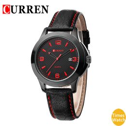 Brand CURREN 8094 Watch Genuine Leather Calendar Japan Movt Men Business WristWatch with 3ATM Water Resistance BLUE Relogio