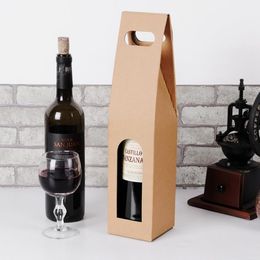 Red wine box wine box gift box single bag paper bag portable wine Kraft paper