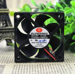 Original SUPERRED CHD6012BB 12V 0.12A 6CM 60*60*20 2 wire cooling fan