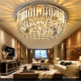 High Quality New Modern K9 Crystal Led Chandelier Ceiling Light 50cm 60cm 80cm Pendant Lamp Home Lighting Fixtures For Living Room Bedroom