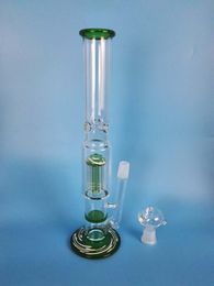 h:34 Free shipping glass fork glass honeycomb Philtre glass water pipe water pipe brand quality,h:38cm d:5cn /4.5cm.green