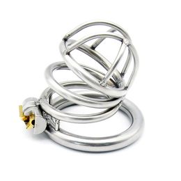 New Stainless Steel Male Chastity Cage Device Belt Restraint Men Bondage Fetish Cock ring sex toys #R501