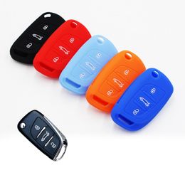 2016 New Car Styling Folding Silicone Key Cover For 3 Buttons Citroen C5 Five Colors High Quality