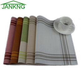 JANKNG 4Pcs/Lot PVC Classic Insulation Heat Placemats Kitchen Table PVC Dining Table Mat Disc Pads Bowl Pad Family Dinnerware