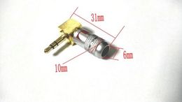 1pcs high quality copper 3.5mm Stereo Plug Angled Jack Solder