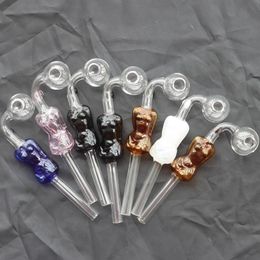 Beautiful Design Glass Smoking Hand Pipes Sexy Girl Model Water Oil Burners Bongs 4 Color to Choose