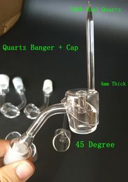 4mm Thick Quartz Banger with Quartz Carb Cap Sets Quartz Club Banger Nails fits 10mm 14mm 18mm male female joint