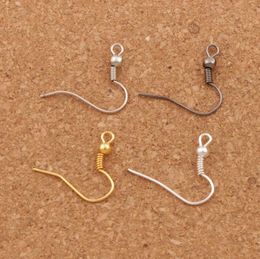 4Colors Copper Fish Clasps & Hooks 15mm 200pcs/lot Polish Ear Earring Finding French Fishwire L3107