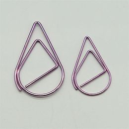 Gold Teardrop Binder Clips Plating Spring Steel Metal Modelling Paper Bookmark Memo Clips Filling Supplies Wholesale