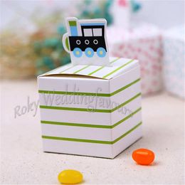 Free Shipping!50PCS Train Favour Boxes Baby Shower Party Favours 1st Birthday Party Favour Boxes Kids Party Gifts Table Decoration Ideas