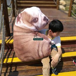 Dorimytrader Pop Realistic 3D Printed Plush Shar Pei Dog Pillow Doll Big Cute Dog Toys Simulated Animals Baby Gift DY61827