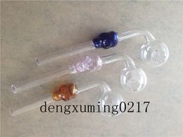 new Skull Smoking Pipe oil burner Glass Pipes 15cm Length Handle Pipes Curved Mini Beautiful Smoking Pipe Cheap Smoking pipe