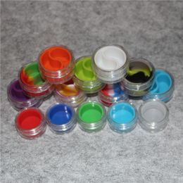 Acrylic silicon container 3ml 10ml wax concentrate silicone containers ABS non-stick dab bho oil jars tool storage jar