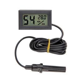 hygrometer fridge UK - Fridge Temperature FY-12 LCD Digital Thermometer Hygrometer Embedded Mini Temperature Humidity Sensor -50-70C 10%-99% RH Detecting Controll