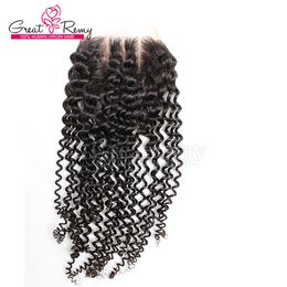 peruvian curly wave top lace closure three way part 44 hairpieces virgin human hair natural Colour remy hair dyeable greatremy fast shipping