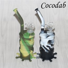 new arrival mini silicone drum water pipe glass bongs glass water pipe many Colours for choice dhl free