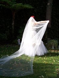 Hot Saling Real Image Simple One Layer Cut Edge Cathedral Length Wedding Veils With Comb Bridal Veil Bridal Accessories