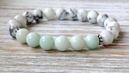 SN1069 Fashion Yoga Bracelet Trendy Howlite Amazonite Bracelet Yoga Chakra Jewelry Spiritual Gift