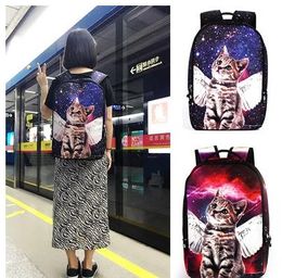 Fashion Shoulder Bags Backpacks Travel Outdoor Sports Casual Designer Brand Cartoon Cat School Bags for Boys and Girls 1pcs Drop Ship