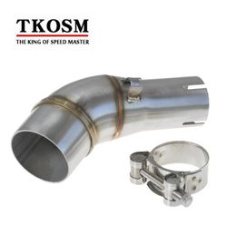 TKOSM Motorcycle Exhaust Middle Pipe Stainless Steel Muffler Link Pipe Section Adapter Pipe for Kawasaki Ninja 250SL Z250 SL