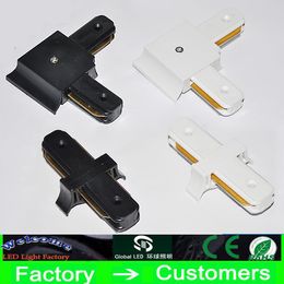 LED Track Rail Connector For Track Lights Wires Right Angle Horizontal Commercial 90 180 angle Via DHL