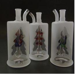 Glass pipes Glass bubbler Glass glass oil rig Glass bongs Double Transparent Christmas tree JH052-10mm