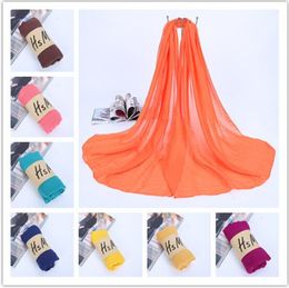 10PCS autumn winter Korean woman Pure Colour scarf ladies headband Cotton and linen scarf 20colors huge 180*75cm hot sale free shipping