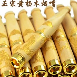 Super authentic boxwood Philtre cigarette holder cigarette holder 18K gold 8-9cm carved craft mouth