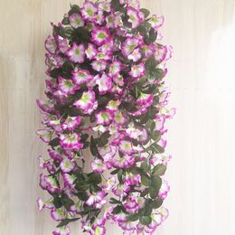 Morning Glory Flower Vine Hanging Vines for Wedding Artificial Decorative Wall Flower 5 Colors