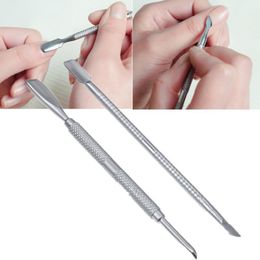 2 x Nail Art Stainless Steel Cuticle Pusher Remover Trimmer Manicure Set Tool #T701