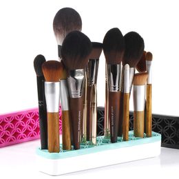 Silicone Makeup Brush Holder Cosmetic Organizer Drying Rack Shelf Makeup Brush Display Stand for Beauty Brushes Pencil Eyeliner Storage Best quality