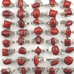 Mixed Size Red Turquoise Rings For Women Fashion Jewellery 50pcs Wholesale
