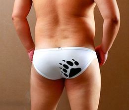 Bear Claw Paw Underwear Plus Size Slip en mesh pour hommes Un short transparent en gaze Gay conçu pour la livraison gratuite! M L XL XXL
