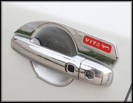 High quality ABS chrome 4pcs door handle decorative guard cover+4pcs door handle decorative guard bowl with logo for Suzuki Vitara 2016-2019